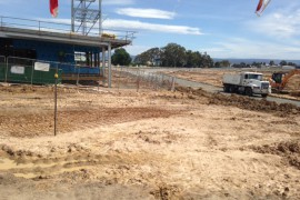 The Grand stand, car park and track are taking shape.