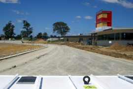 The Starting Boxes have been put in position on the new track.